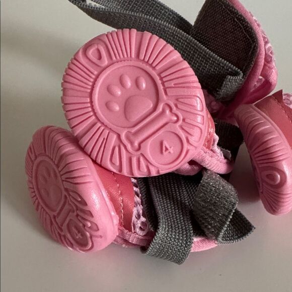 Pink and Gray Dog Boots NIP - Picture 3 of 3
